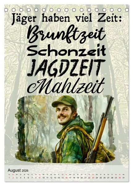 Produktbild: J&auml;gerspr&uuml;che (Tischkalender 2026 DIN A5 hoch), CALVENDO Monatskalender