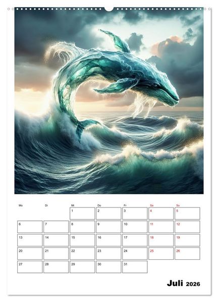 Produktbild: Wellen Illusionen (hochwertiger Premium Wandkalender 2026 DIN A2 hoch), Kunstdruck in Hochglanz