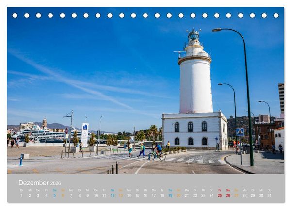 Produktbild: Malaga - andalusische Mittelmeerk&uuml;ste (Tischkalender 2026 DIN A5 quer), CALVENDO Monatskalender