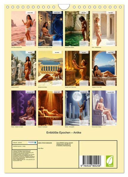 Produktbild: Entbl&ouml;&szlig;te Epochen &ndash; Antike (Wandkalender 2027 DIN A4 hoch), CALVENDO Monatskalender
