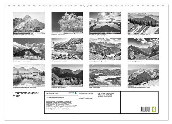 Produktbild: Traumhafte Allg&auml;uer Alpen (Wandkalender 2027 DIN A2 quer), CALVENDO Monatskalender