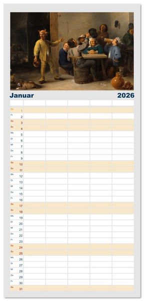 Produktbild: Familienplaner 2026 - Party Time - Das Fest in der Kunst mit 5 Spalten (Wandkalender, 21 x 45 cm) CALVENDO