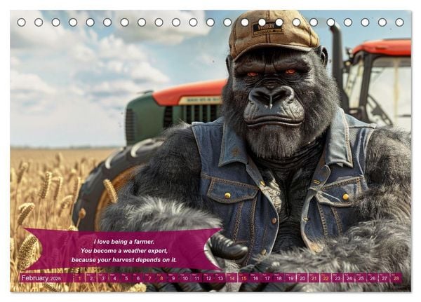 Produktbild: Funny charming animals as farmers (Desk Calendar 2026 DIN A5 landscape), CALVENDO 12 Month DeskCalendar