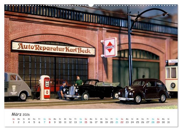 Produktbild: Autos auf der Modellbahn (Wandkalender 2026 DIN A2 quer), CALVENDO Monatskalender