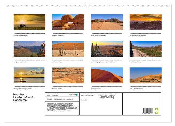 Produktbild: Namibia - Landschaft und Panorama (Wandkalender 2026 DIN A2 quer), CALVENDO Monatskalender