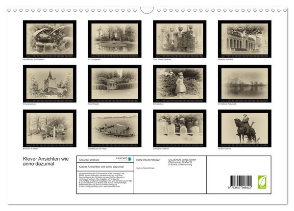 Produktbild: Klever Ansichten wie anno dazumal (Wandkalender 2026 DIN A3 quer), CALVENDO Monatskalender