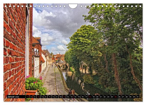 Produktbild: Stadtansichten Br&uuml;gge - das Venedig des Nordens (Wandkalender 2026 DIN A4 quer), CALVENDO Monatskalender