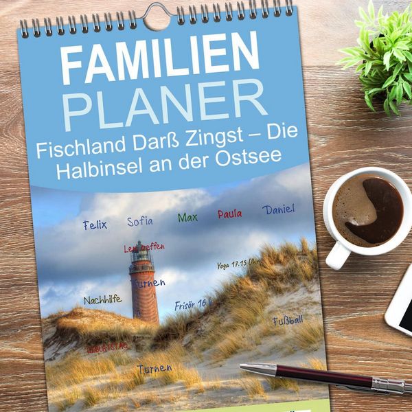 Produktbild: Familienplaner 2026 - Fischland Dar&szlig; Zingst &ndash; Die Halbinsel an der Ostsee mit 5 Spalten (Wandkalender, 21 x 45 cm) CALVENDO