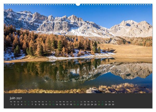 Produktbild: Lacs de montagne. Miroir des cimes (Calendrier mural haut de gamme 2027 DIN A2 vertical), CALVENDO calendrier mensuel
