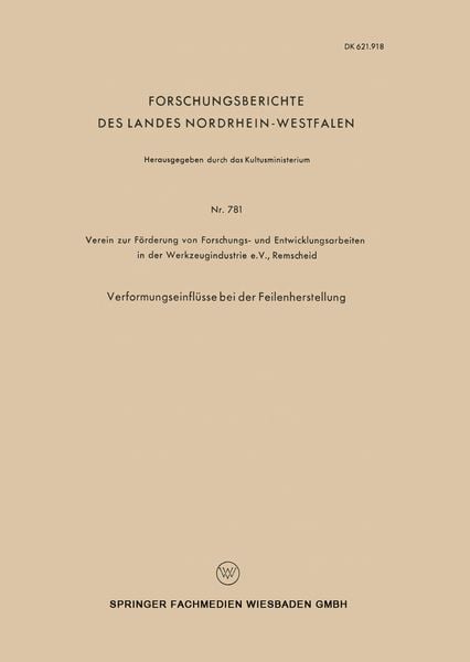 Produktbild: Verformungseinfl&uuml;sse bei der Feilenherstellung
