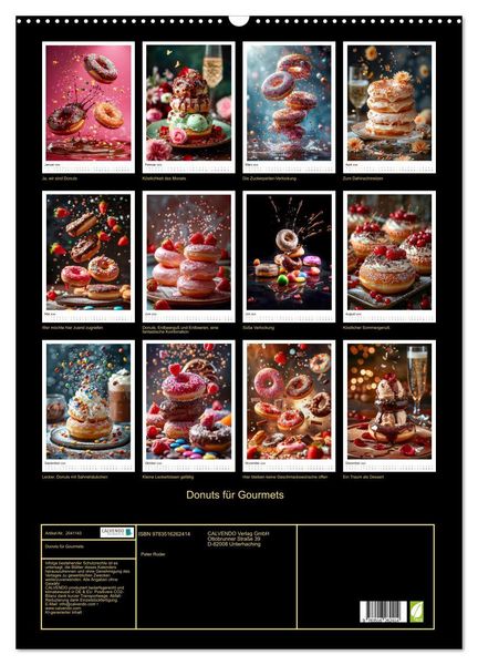 Produktbild: Donuts f&uuml;r Gourmets (Wandkalender 2026 DIN A2 hoch), CALVENDO Monatskalender