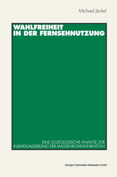 Produktbild: Wahlfreiheit in der Fernsehnutzung