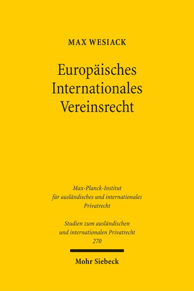 Produktbild: Europ&auml;isches Internationales Vereinsrecht