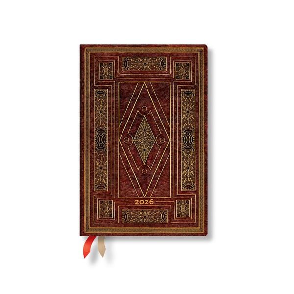Produktbild: Paperblanks 2026 First Folio Shakespeare's Library 12-Month Planner Mini Horizontal Elastic Band 160 Pg 100 GSM