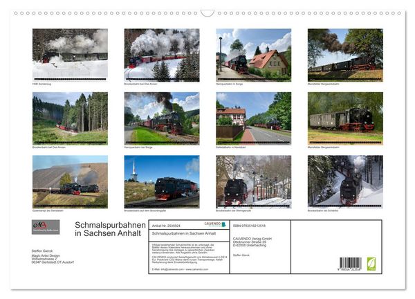 Produktbild: Schmalspurbahnen in Sachsen Anhalt (Wandkalender 2026 DIN A2 quer), CALVENDO Monatskalender