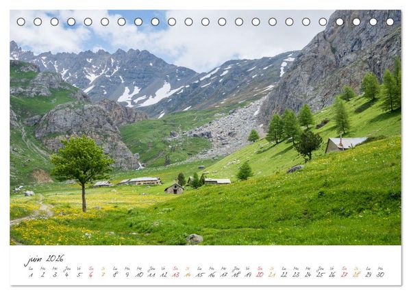 Produktbild: Sur la route des Grandes Alpes, la vall&eacute;e de la Guisane (Calendrier de bureau 2026 DIN A5 vertical), CALVENDO calendrier mensuel