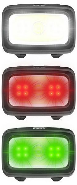 Produktbild: Hama LED-Stirnlampe "HL350", Batterien, COB, Kopflampe, Warnlicht, Pfeife,7 Modi 00228616 Stirnlampe 95 g