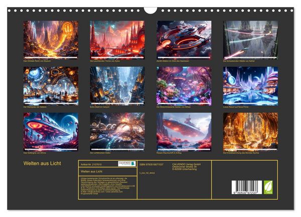 Produktbild: Welten aus Licht (Wandkalender 2026 DIN A3 quer), CALVENDO Monatskalender