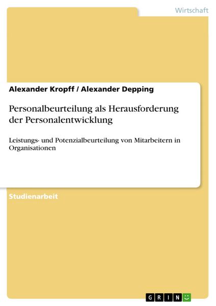 Produktbild: Personalbeurteilung als Herausforderung der Personalentwicklung