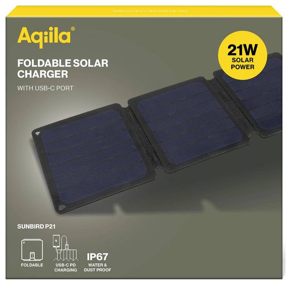 Produktbild: Aqiila P21 AQSCP21SUN000 Solar-Ladeger&auml;t 21W