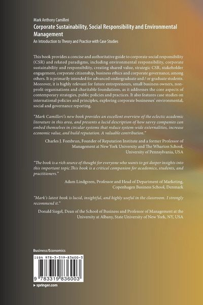 Produktbild: Corporate Sustainability, Social Responsibility and Environmental Management