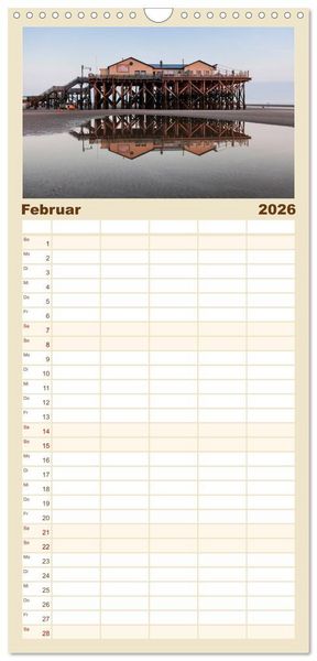 Produktbild: Familienplaner 2026 - Sankt Peter-Ording. Sonne - Strand - Meer mit 5 Spalten (Wandkalender, 21 x 45 cm) CALVENDO