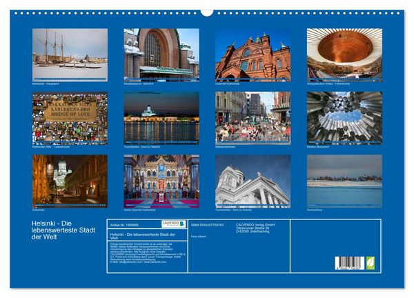 Produktbild: Helsinki - Die lebenswerteste Stadt der Welt (Wandkalender 2026 DIN A2 quer), CALVENDO Monatskalender
