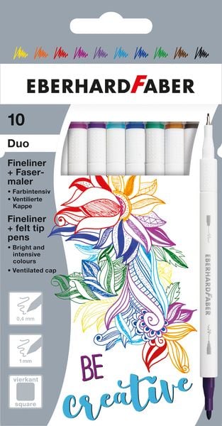 Produktbild: Eberhard Faber Duo Fineliner/Fasermaler BE creative 10 St&uuml;ck Kartonetui