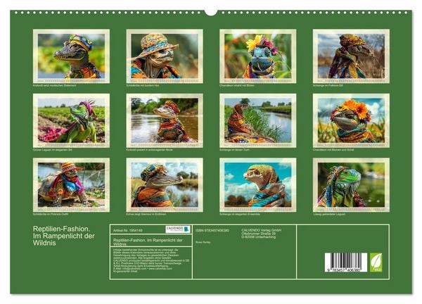 Produktbild: Reptilien-Fashion. Im Rampenlicht der Wildnis (hochwertiger Premium Wandkalender 2026 DIN A2 quer), Kunstdruck in Hochglanz