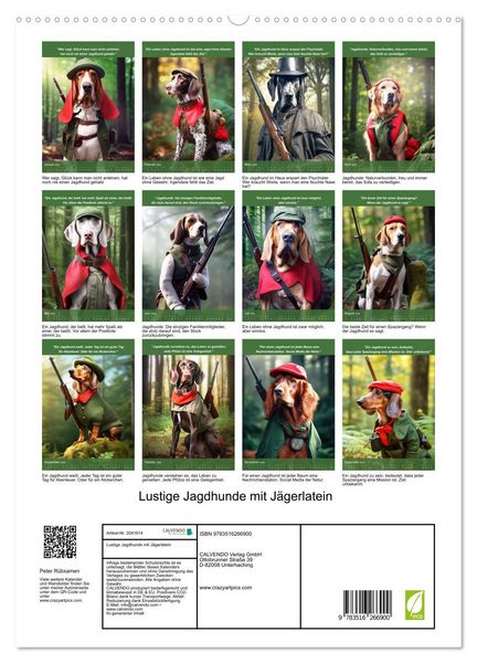 Produktbild: Lustige Jagdhunde mit J&auml;gerlatein (hochwertiger Premium Wandkalender 2026 DIN A2 hoch), Kunstdruck in Hochglanz