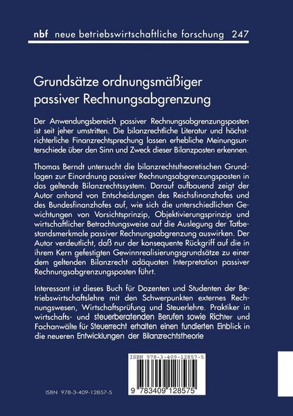 Produktbild: Grunds&auml;tze ordnungsm&auml;&szlig;iger passiver Rechnungsabgrenzung