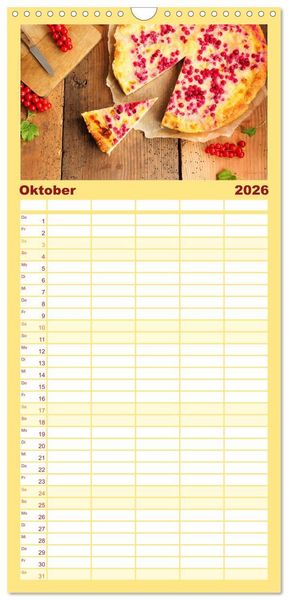 Produktbild: Familienplaner 2026 - Blechkuchen mit 5 Spalten (Wandkalender, 21 x 45 cm) CALVENDO