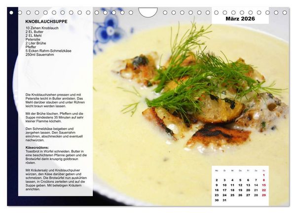 Produktbild: Aus der Suppenk&uuml;che. K&uuml;chenkalender mit tollen Rezepten (Wandkalender 2026 DIN A4 quer), CALVENDO Monatskalender