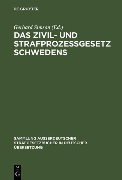 Produktbild: Das Zivil- und Strafproze&szlig;gesetz Schwedens