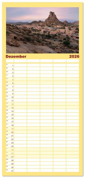 Produktbild: Familienplaner 2026 - Marokko, ein lebendiges Mosaik voller Farben. mit 5 Spalten (Wandkalender, 21 x 45 cm) CALVENDO