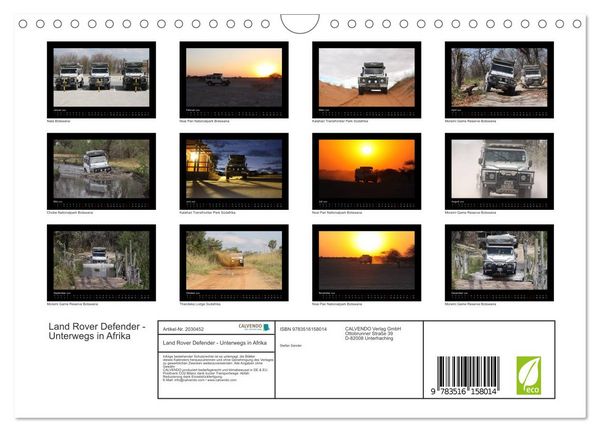Produktbild: Land Rover Defender - Unterwegs in Afrika (Wandkalender 2026 DIN A4 quer), CALVENDO Monatskalender