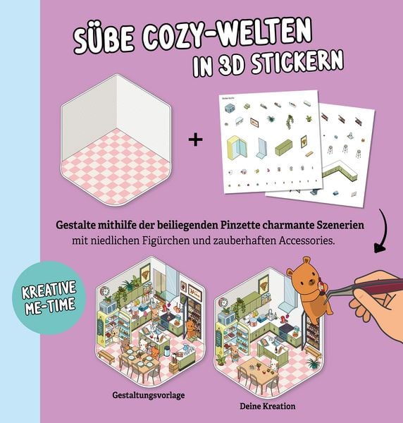 Produktbild: Mini-Sticker-Szenen - Cozy Mini-Homes I 3D-Sticker