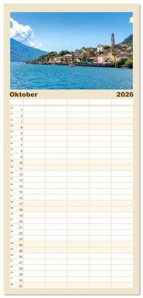 Produktbild: Familienplaner 2026 - Limone sul Garda - Die Heimat der Zitrone am Gardasee mit 5 Spalten (Wandkalender, 21 x 45 cm) CALVENDO