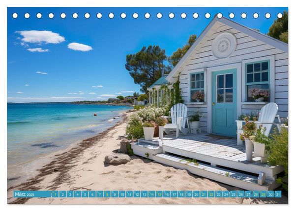 Produktbild: Wundersch&ouml;ne Strandh&auml;user (Tischkalender 2026 DIN A5 quer), CALVENDO Monatskalender