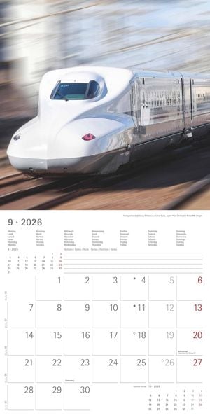Produktbild: Eisenbahnen 2026 - Broschürenkalender 30x30 cm (30x60 geöffnet) - Kalender mit Platz für Notizen - Steam Engines - Bildkalender - Wandkalender