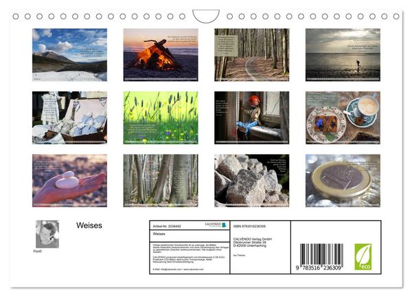 Produktbild: Weises (Wandkalender 2026 DIN A4 quer), CALVENDO Monatskalender