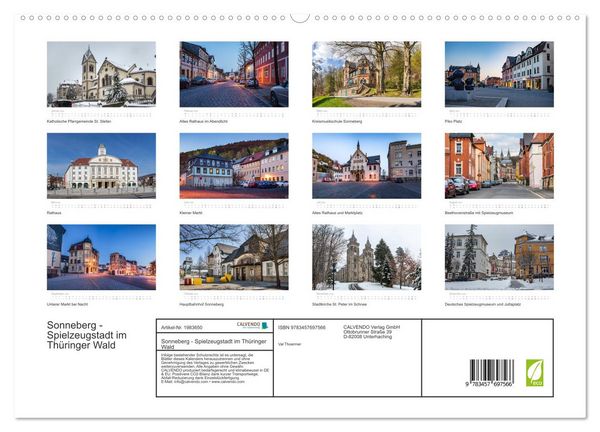 Produktbild: Sonneberg - Spielzeugstadt im Th&uuml;ringer Wald (hochwertiger Premium Wandkalender 2026 DIN A2 quer), Kunstdruck in Hochglanz