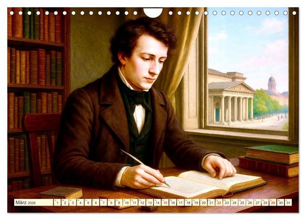 Produktbild: Heinrich Heine. Sein Leben, seine literarischen Werke (Wandkalender 2026 DIN A4 quer), CALVENDO Monatskalender