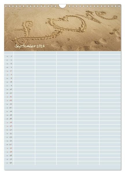 Produktbild: Kleine Sand-Sch&ouml;nheiten / Familienplaner (Wandkalender 2026 DIN A3 hoch), CALVENDO Monatskalender