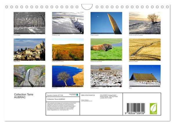 Produktbild: Collection Terre AUBRAC (Calendrier mural 2026 DIN A4 vertical), CALVENDO calendrier mensuel
