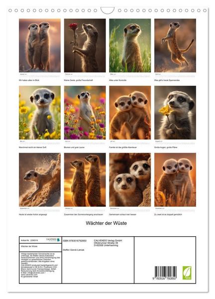 Produktbild: W&auml;chter der W&uuml;ste (Wandkalender 2027 DIN A3 hoch), CALVENDO Monatskalender