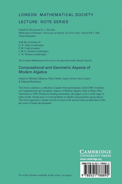 Produktbild: Computational and Geometric Aspects of Modern Algebra