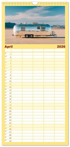 Produktbild: Familienplaner 2026 - Caravanesque mit 5 Spalten (Wandkalender, 21 x 45 cm) CALVENDO
