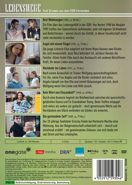 Produktbild: Lebenswege - F&uuml;nf Dramen aus dem DDR-Fernsehen (DDR TV-Archiv) [2 DVDs]