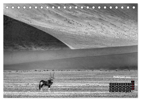 Produktbild: Namibia schwarzwei&szlig; (Tischkalender 2026 DIN A5 quer), CALVENDO Monatskalender